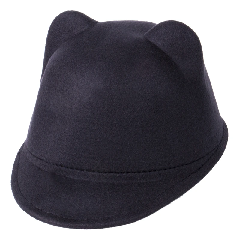 Meihuida/Детская шерстяная Смешанная шапка с мультяшным котом зимняя теплая для