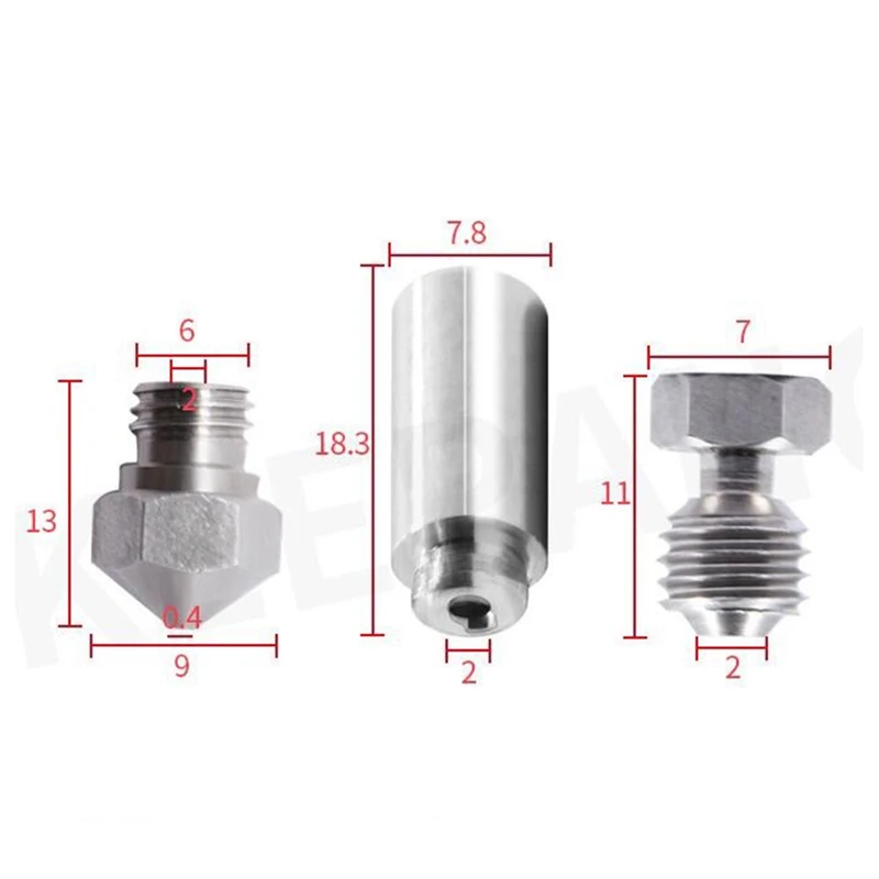 Полностью металлический Hotend комплект MK10 сопло 0 4 мм термобарьерная Горловина для