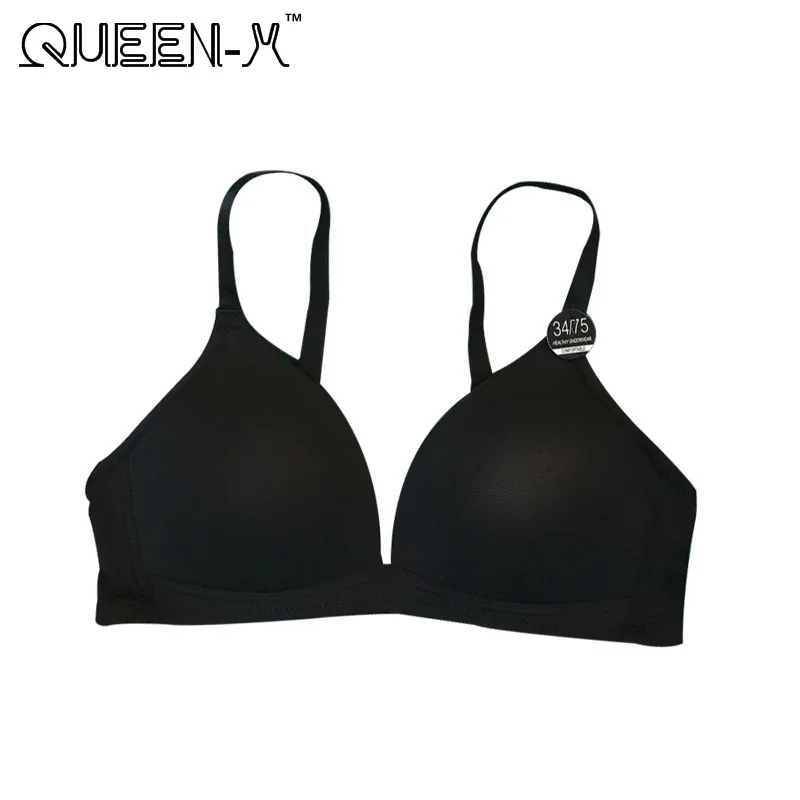 

QUEENX Push Up Bra Triangle Cup Girl's Underwear Ultra-Thin Comfortable Gathered Bra Solid Bra Bralette 2021 Dropshipping