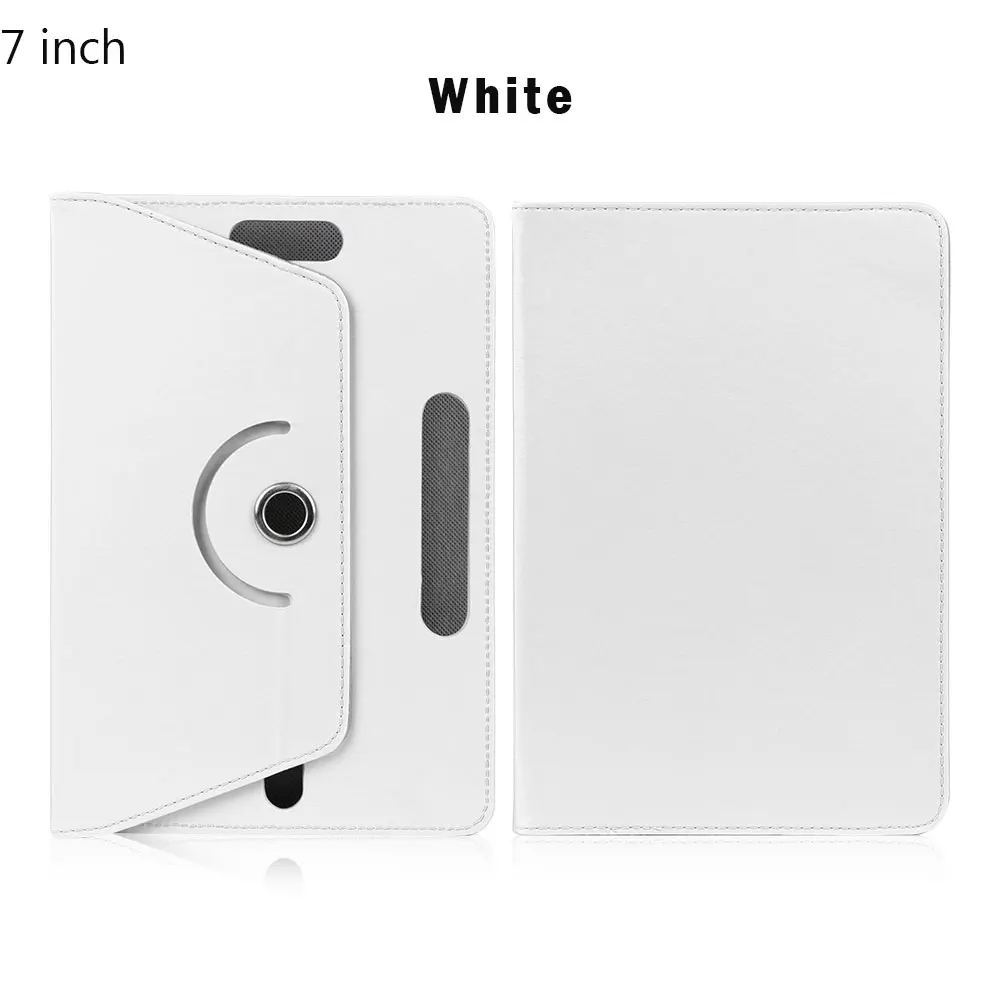 360 Degree Rotating Universal Tablet Case PU Leather Cover For Samsung Galaxy Tab 7 8 9 10.1 inch Android Tablet PC - Цвет: 7 inch white