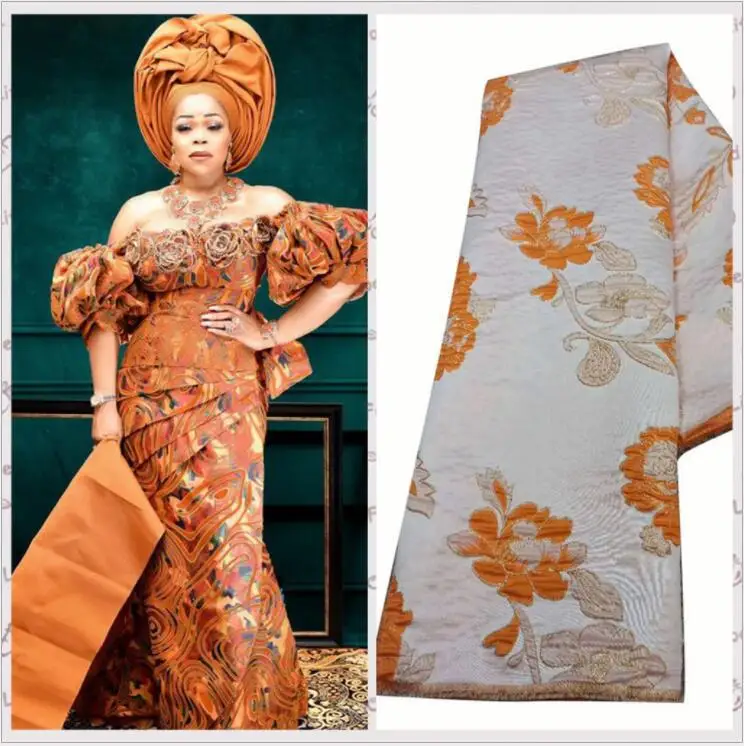 

5 Yards African Brocade Lace Fabric Soft African Neat Embroidery Nigerian Ghana Dubai Celebration Clothing Accessories