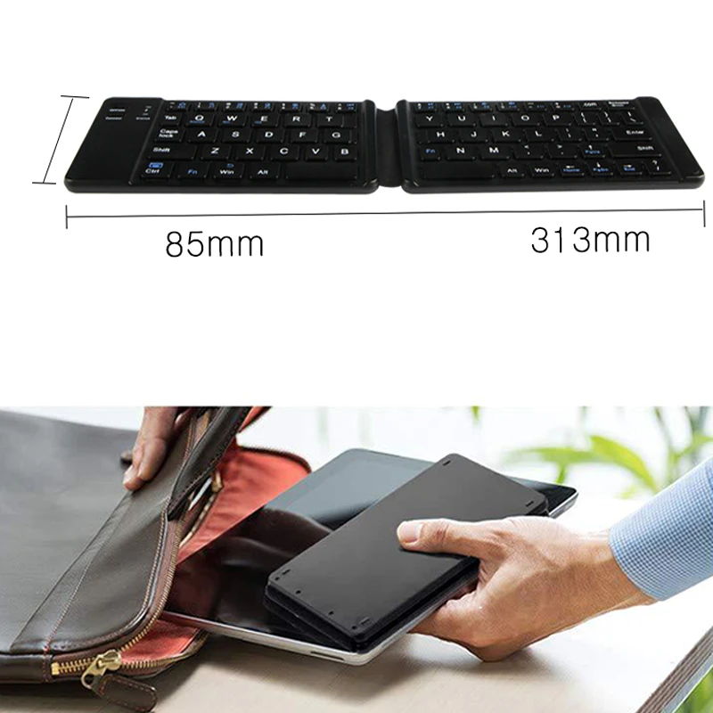 

Foldable Wireless Bluetooth Keyboard Rechargeable Mini Portable Touchpad for Tablet H-best