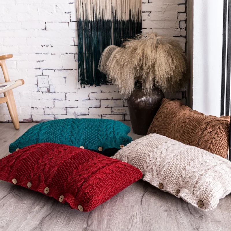 Роскошный модный шерстяной дизайнерский удобный серый зеленый чехол для подушки