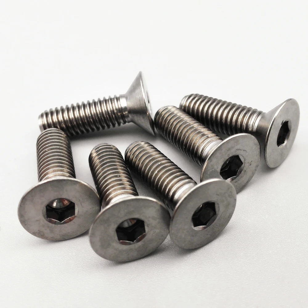 Ti color Титановые болты M3 M4 M5 M6 M8 с потайной шестигранной головкой, золото, несколько цветов, шестигранная розетка, титановые винты, крепеж 6 шт - Цвет: Ti color