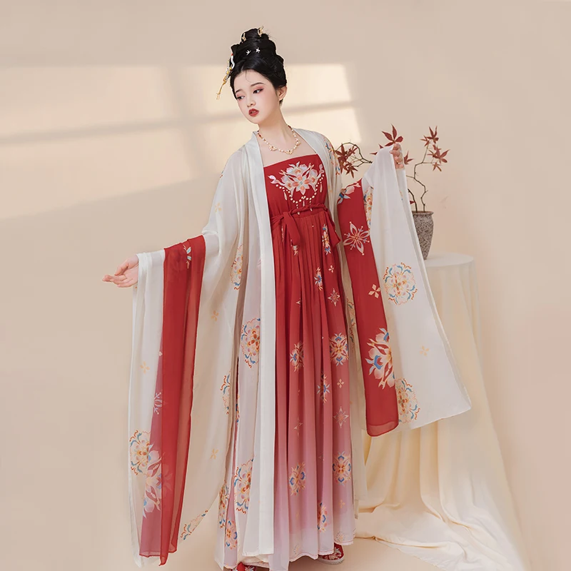 

make the complete phase pattern "treasure" of hanfu original myrobalan skirt big sleeve unlined upper garment of silks