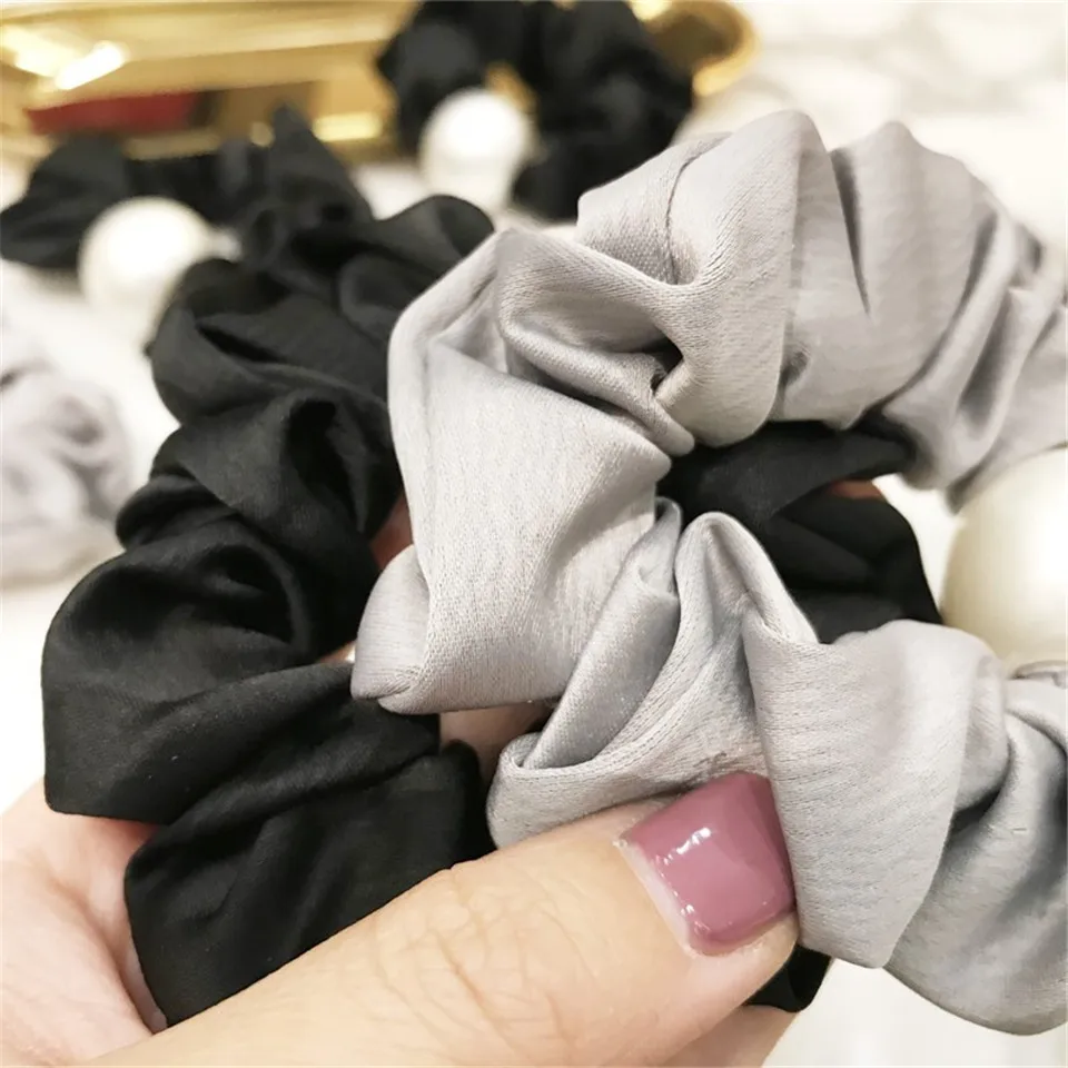 Женские Простые Однотонные резинки для волос ручной работы с жемчугом девочек