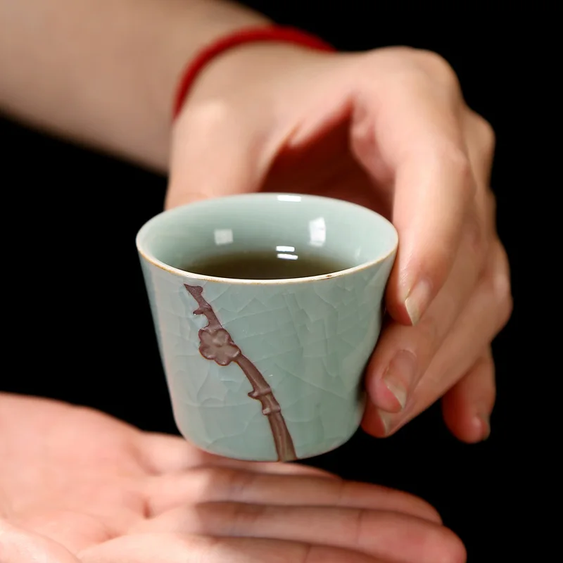 

Tea Set Geware Embossed Ceramic Tea Utensil Plum Blossom Pattern High-End Gift Box Chinese Kung Fu Tea Set