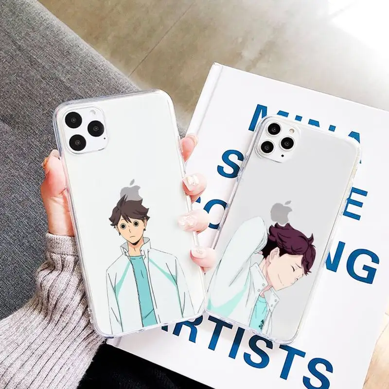

Haikyuu Oikawa Phone Case Transparent Clear for iPhone 11 12 mini pro XS MAX 7 8 6 6S Plus X 5S SE 2020 XR