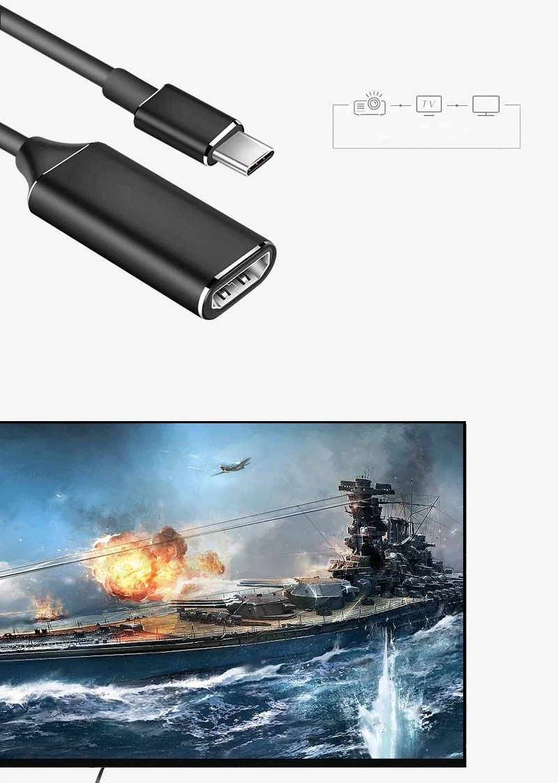 USB-C zu HDMI адаптер 4K UDH Тип C на Samsung Galaxy MacBook Huawei Dell |