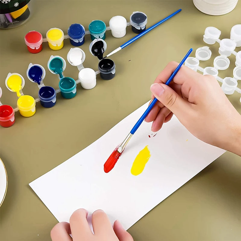 

30 Strips Empty Paint Strips Paint Cup Pots Storage Containers Painting Arts Crafts Supplies (5Ml/30Pc)