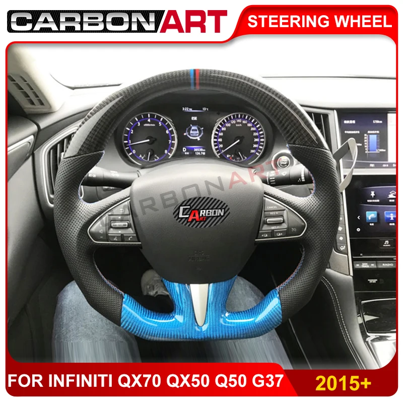 Глянцевое черное рулевое колесо из углеродного волокна замена подходит для Infi-niti