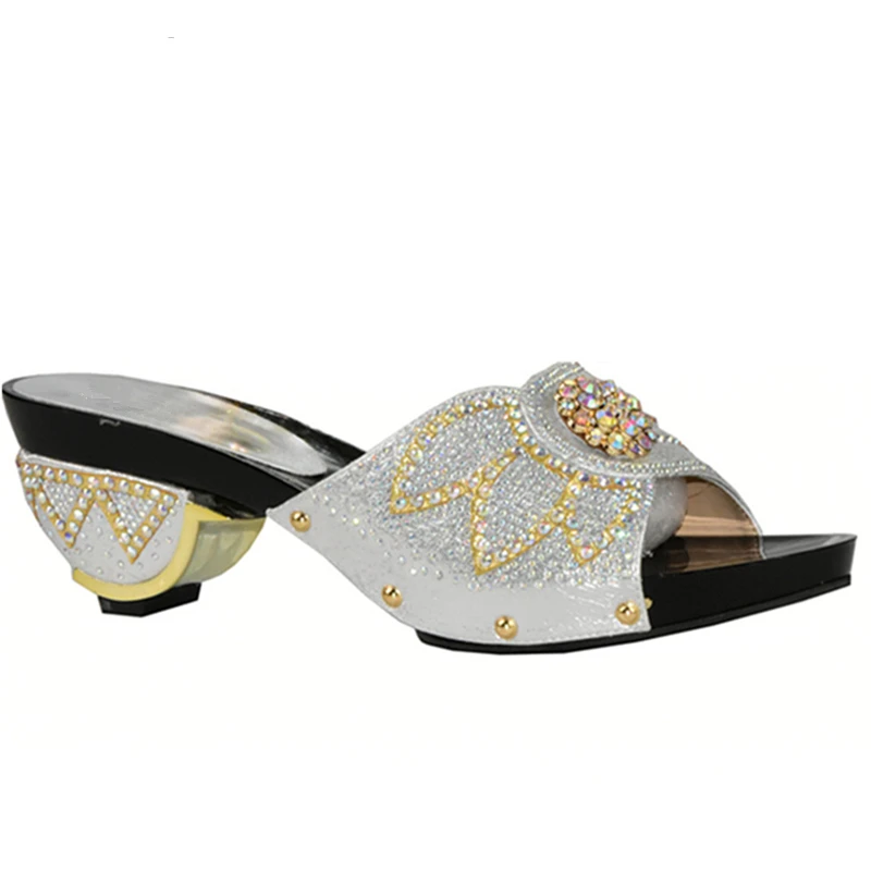 Туфли женские в нигерийском стиле пикантные сандалии украшенные открытым носком