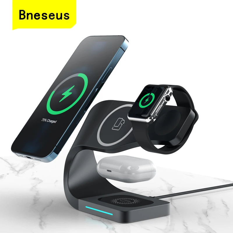 

Fast Wireless Charger 4 in 1 15W Magnetic Charging Station For iPhone13 12 11 Pro XS MAX XR X 8 Apple Watch SE 6 5 4 3 AirPods