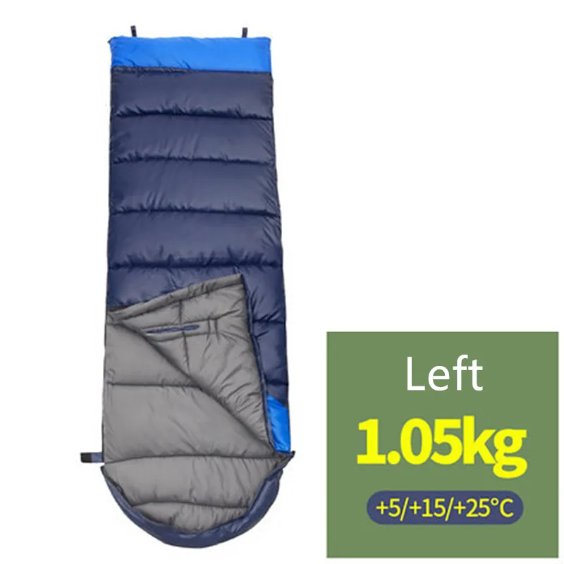 Blue 1.05kg (Left) Водонепроницаемый дорожный спальный мешок на молнии, ветронепроницаемый конверт для путешествий, походный мешок для путешествий на открытом воздухе Hikin - Цвет: Blue 1.05kg (Left)