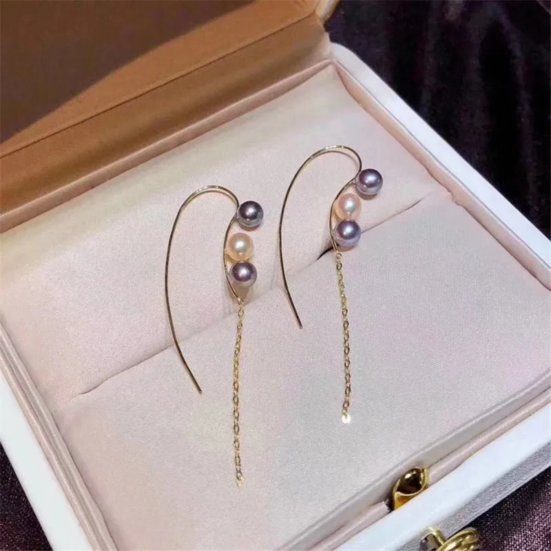 

Genuine 18K Yellow Gold Earrings Ear Hook Ear Line Earring Blank Bracket DIY For Women Earring Jewelry Accessories Bijoux
