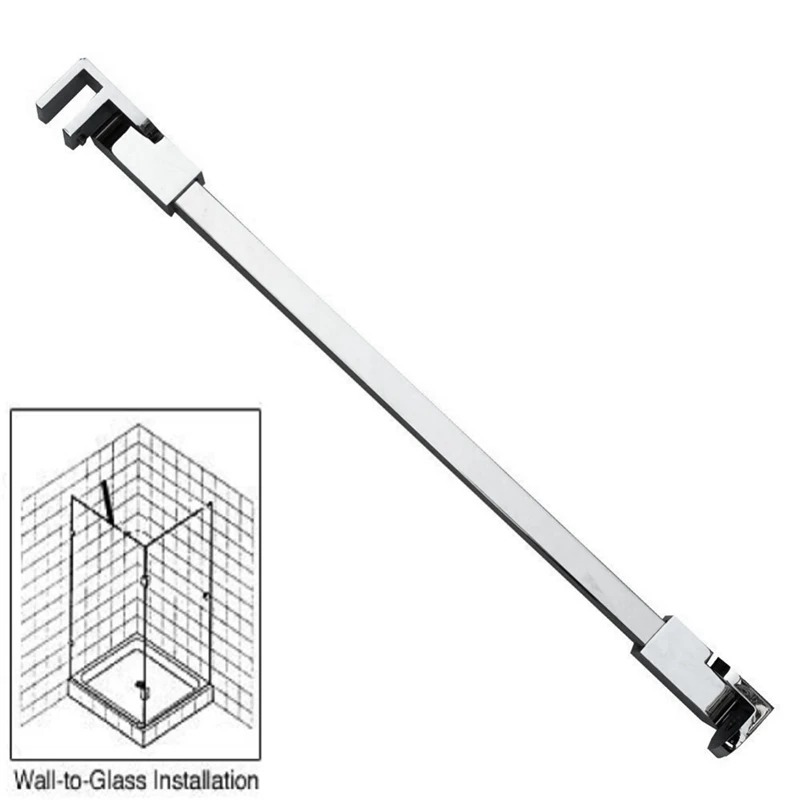 Хромированная бескаркасная душевая дверь фиксированная настенная панель от