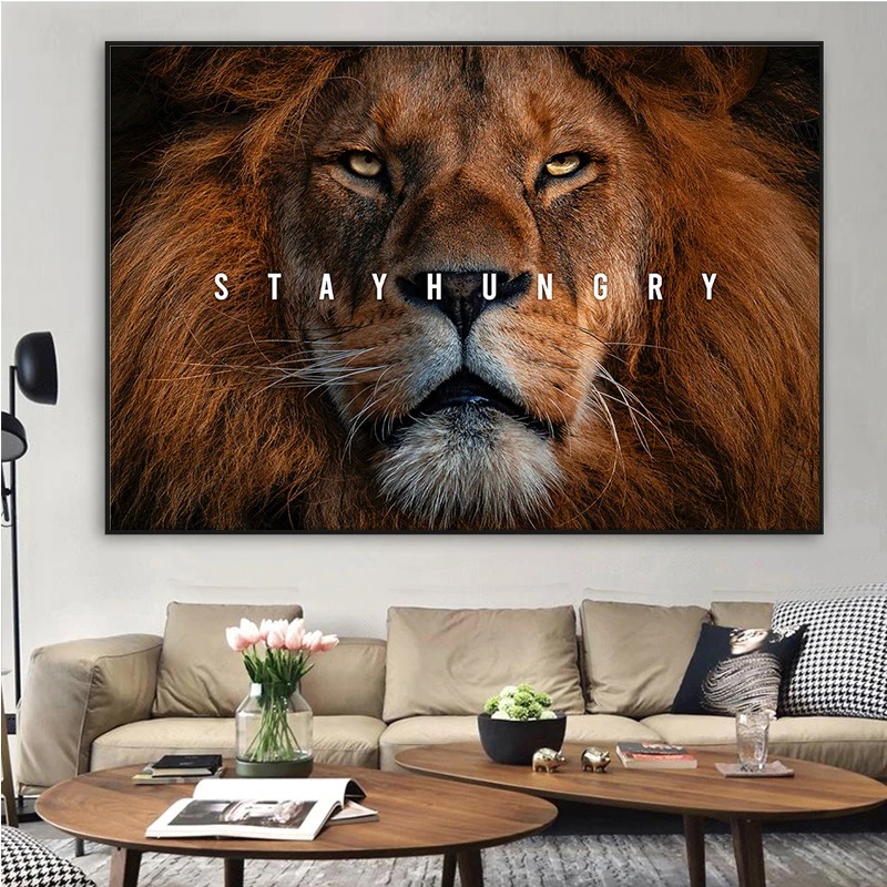 

Lion Inspirational Quotes Animals Poster and Prints Modern Wall Art Canvas Painting Oil Art Picture For Living Room Home Decor