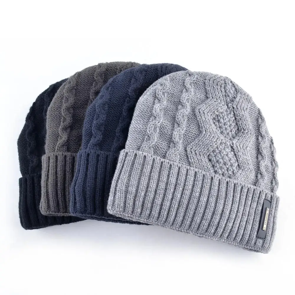Мужская теплая зимняя шапка шарф мягкие вязаные шапки Skullies Beanies для мужчин