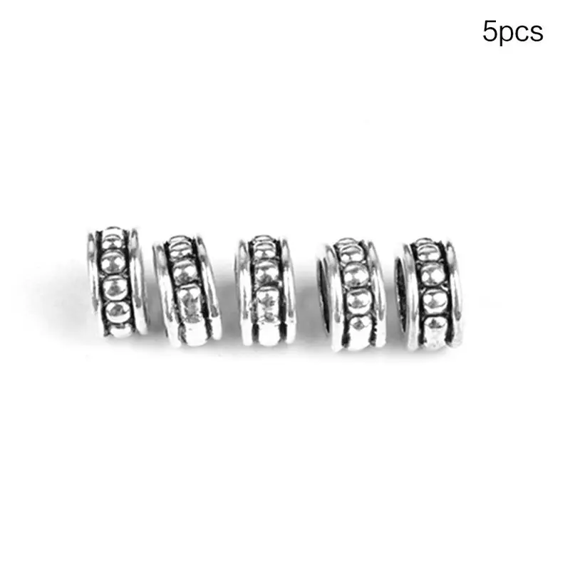 5 шт. заколка для волос Dread Dreadlock бусины клипсы манжеты Ретро узор дизайн кольцо