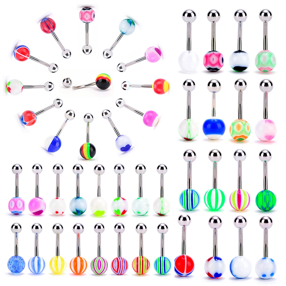Пирсинг живота разных цветов 5 шт./компл. акриловый шар из нержавеющей стали