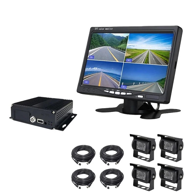 

4ch ahd Mobile Dvr 3g 4g Wifi Gps Mdvr With Car/bus/truck/vehicles with Camera 3ms 5ms cables 7 inch monitor sets Recorder