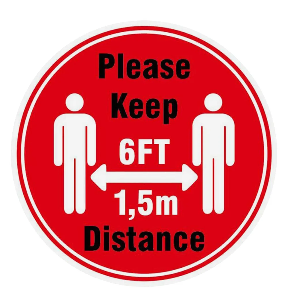 Ground sign Isolated label 30CM diameter Please Keep Wait Here Stand 6ft in Between Distance Marker Floor Z0506 | Дом и сад