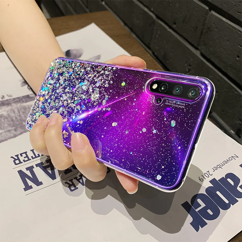 Чехол для Huawei Honor 20 Pro 20s Lite 10 10i V20 9X 9A 9C 9S 8X 8A 8C 8S 7A 7X 7C ТПУ с блестками и звездами |