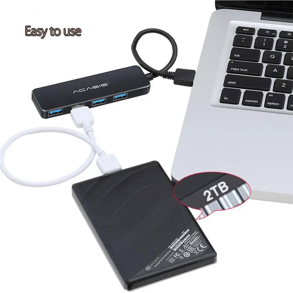 Концентратор USB 3,0, 4 порта, USB 2,0, внешний разветвитель с микро USB портом, Зарядка Для iMac, аксессуары для ноутбука, компьютера, концентратор, USB адаптер