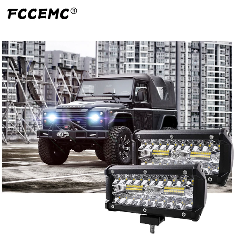 

7 INCH 12V 24V Car License Plate LED Headlights Work Flood Driving Light Portable Spotlights Road For Prado Spotlight Round Lamp