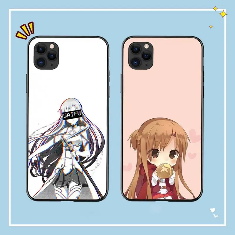 

YNDFCNB Asuna Sword Art Online Phone Case for iPhone 11 12 13 mini pro XS MAX 8 7 6 6S Plus X 5S SE 2020 XR cover