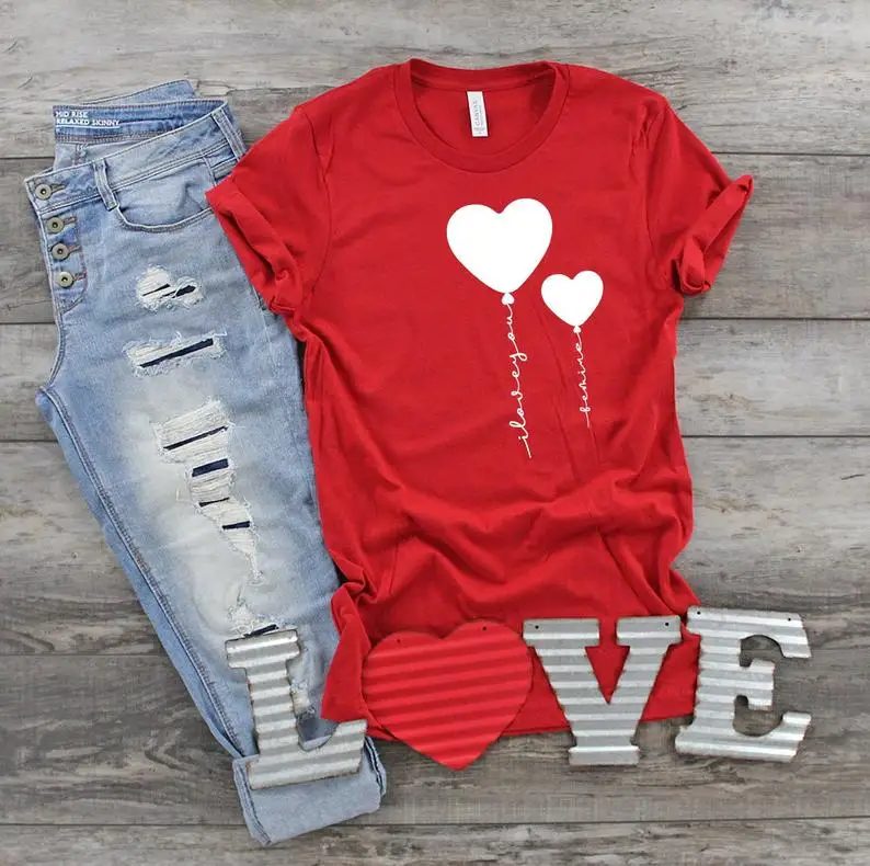 Женская футболка на День святого Валентина I Love You Be Mine хлопковая Футболка с