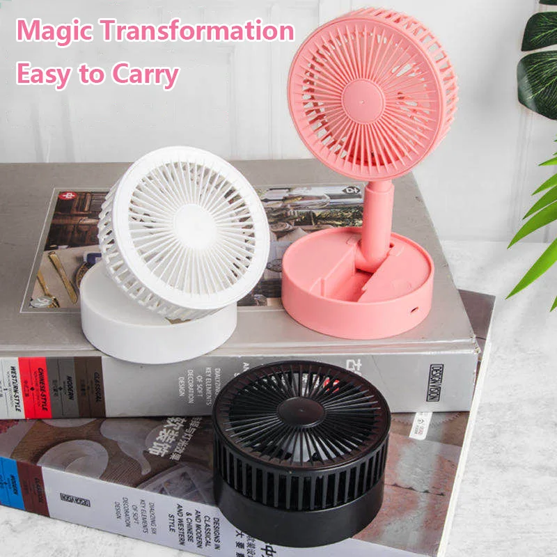 

Mini Folding Telescopic Fan USB Rechargeable Student Portable Small Electric Dormitory Bed Office Desktop Large Wind Folding Fan