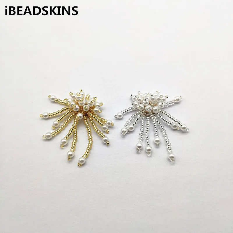 Новое поступление! 40x12 мм ручная работа плетеный стеклянный мини-жемчуг подвеска