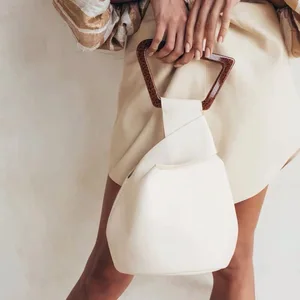 Индивидуальные женские сумки с акриловыми ручками, высококачественные кожаные однотонные женские ручные сумки, новинка 2019, сумки-мешки неправильной формы, кошельки