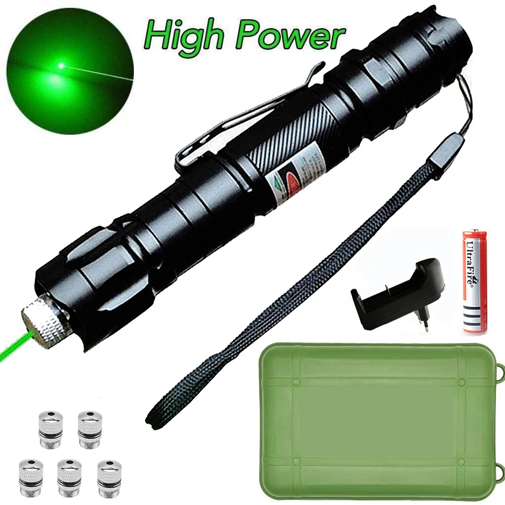 

Hunting high power green lasers adjustable focus burning green laser pointer pen 532nm 500 to 10000 meters leisure 009 range