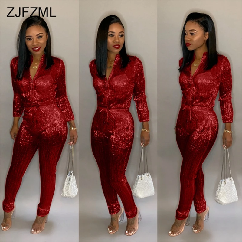 Женский комбинезон с длинным рукавом Bronzing черный цельный воротником стойкой