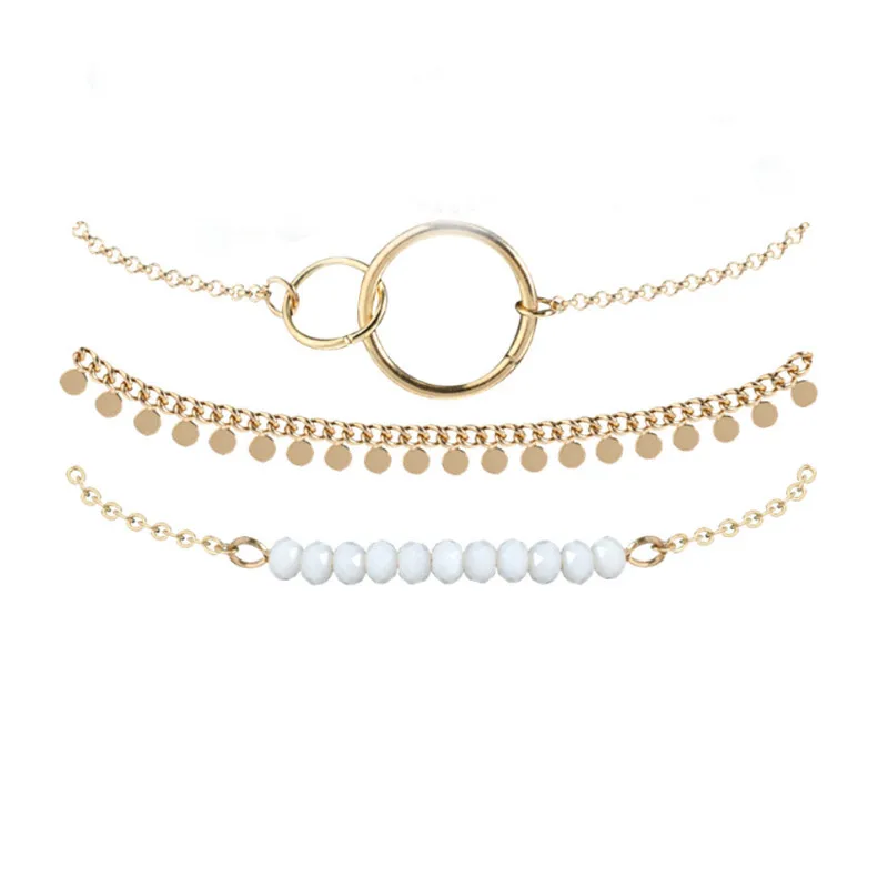 

Creative Personality 4 Piece Set Tassel Water Wave Circle Beaded Bracelet