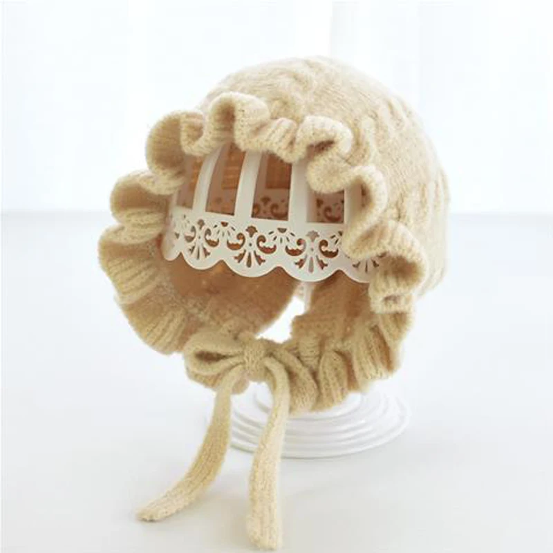 Шапка-бини осенне-зимняя вязаная для девочек от 0 до 3 месяцев 100% | Детская одежда и