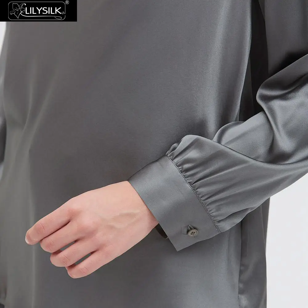 Шелковая блузка LilySilk с воротником Хомутом новинка бесплатная доставка|Блузки| |