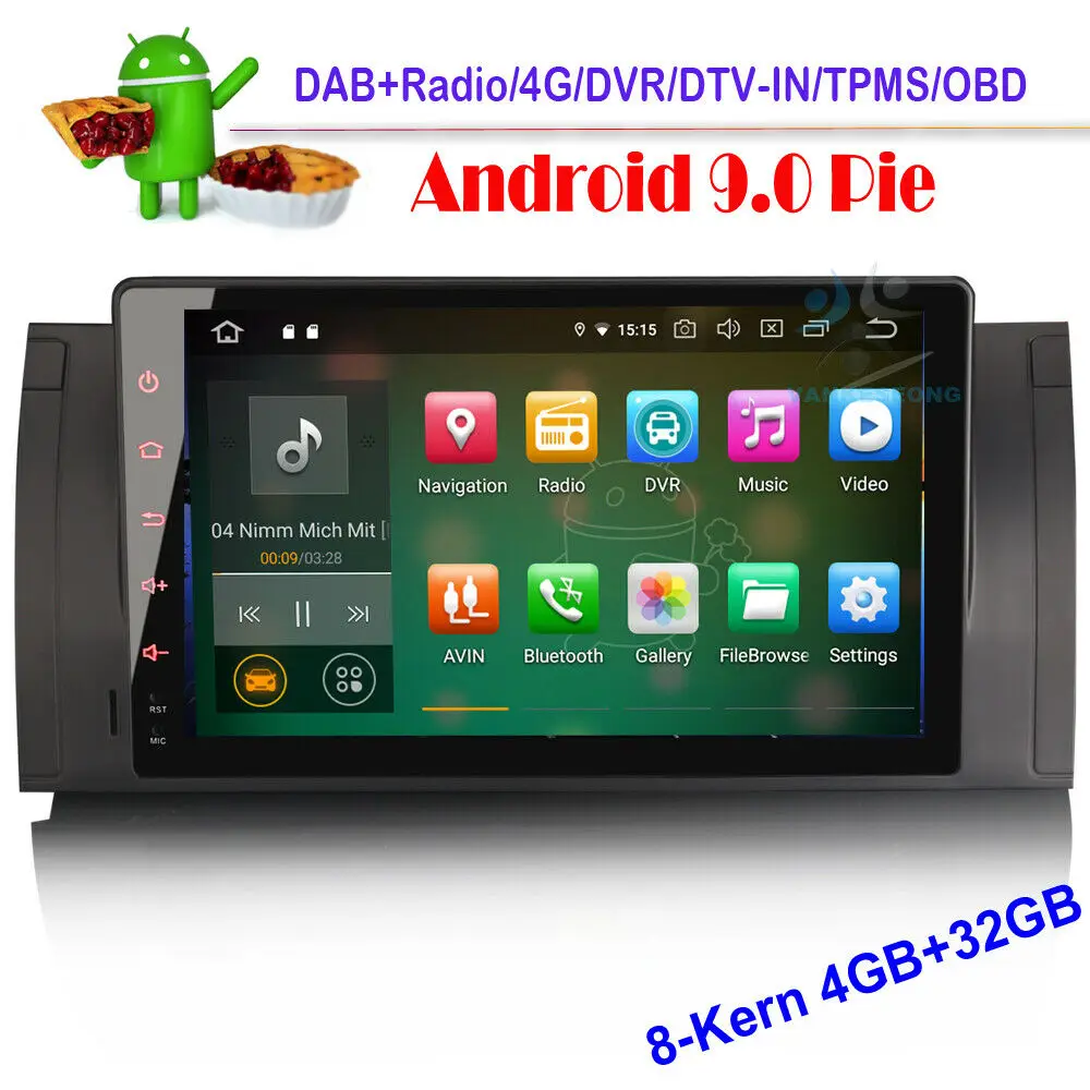 Автомагнитола 8 дюймов Android 9 0 Bluetooth мультимедийный плеер стерео DAB + WIFI 4G DVR GPS