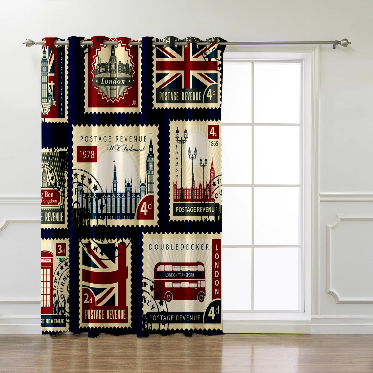 Винтажные шторы с Лондонскими штампами для окна занавески ванной улицы кухни