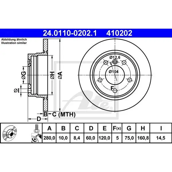 Диск тормозной задний BMW E36/E46 1.6-2.5TDs M40-M54 90 ATE 24.0110-0202.1 | Автомобили и мотоциклы