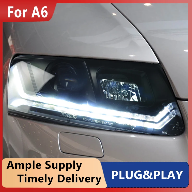 Передняя фара для A6 светодиодный ные фары 2005-2012 DRL сигнал поворота дальнего света