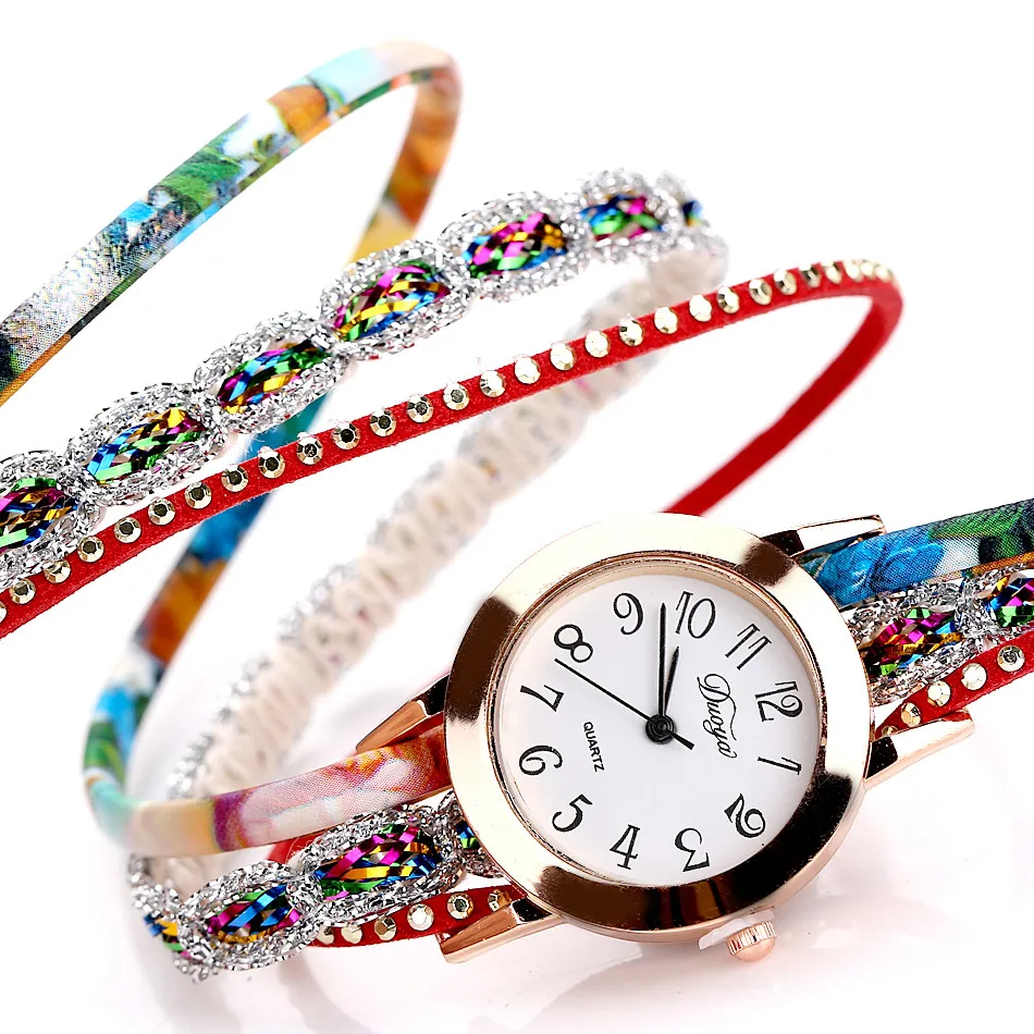 

Watches Women Popular Quartz Watch Luxury Bracelet Flower Gemstone Wristwatch Rhinestone Watch Ladies Quartz Wrist Watch Bracele