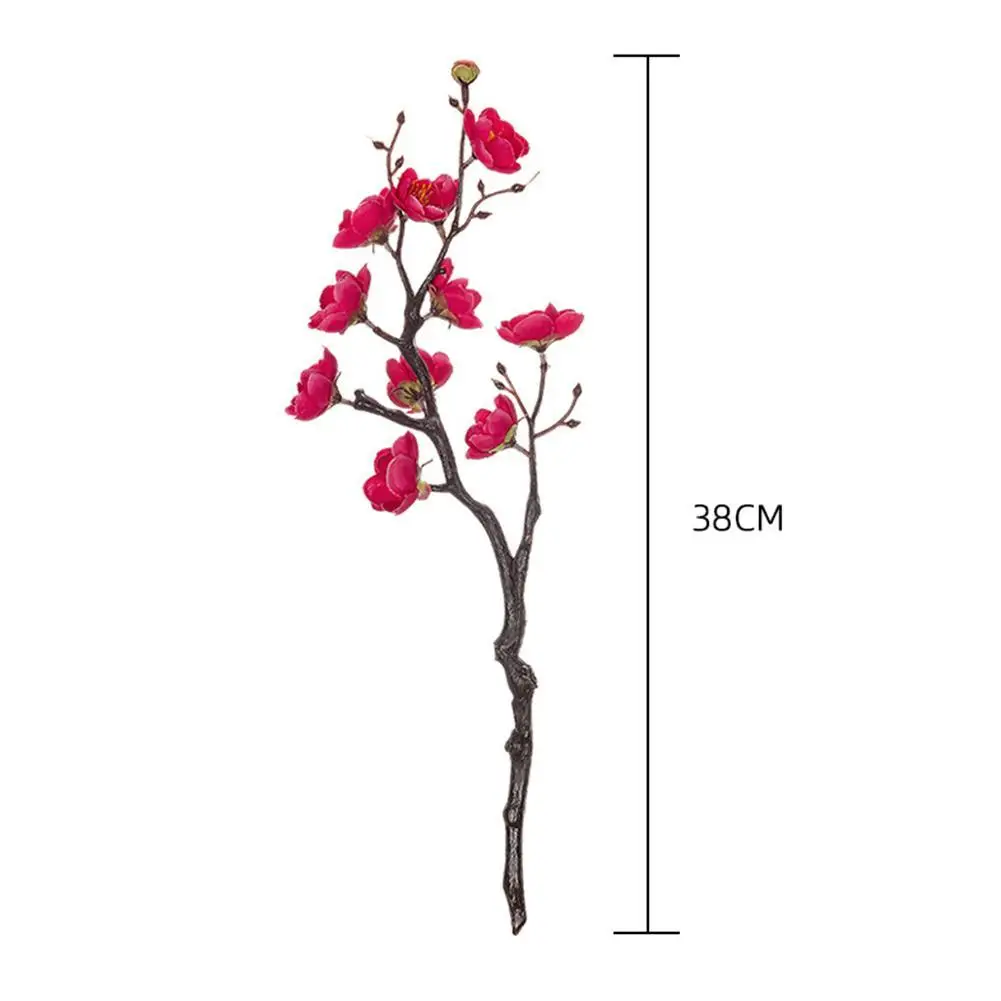 

High Quality Plum Blossom Artificial Flowers Branch Home Burgundy Flowers Faux 1pcs Wedding Decorative Decorations Flowers M3Z7