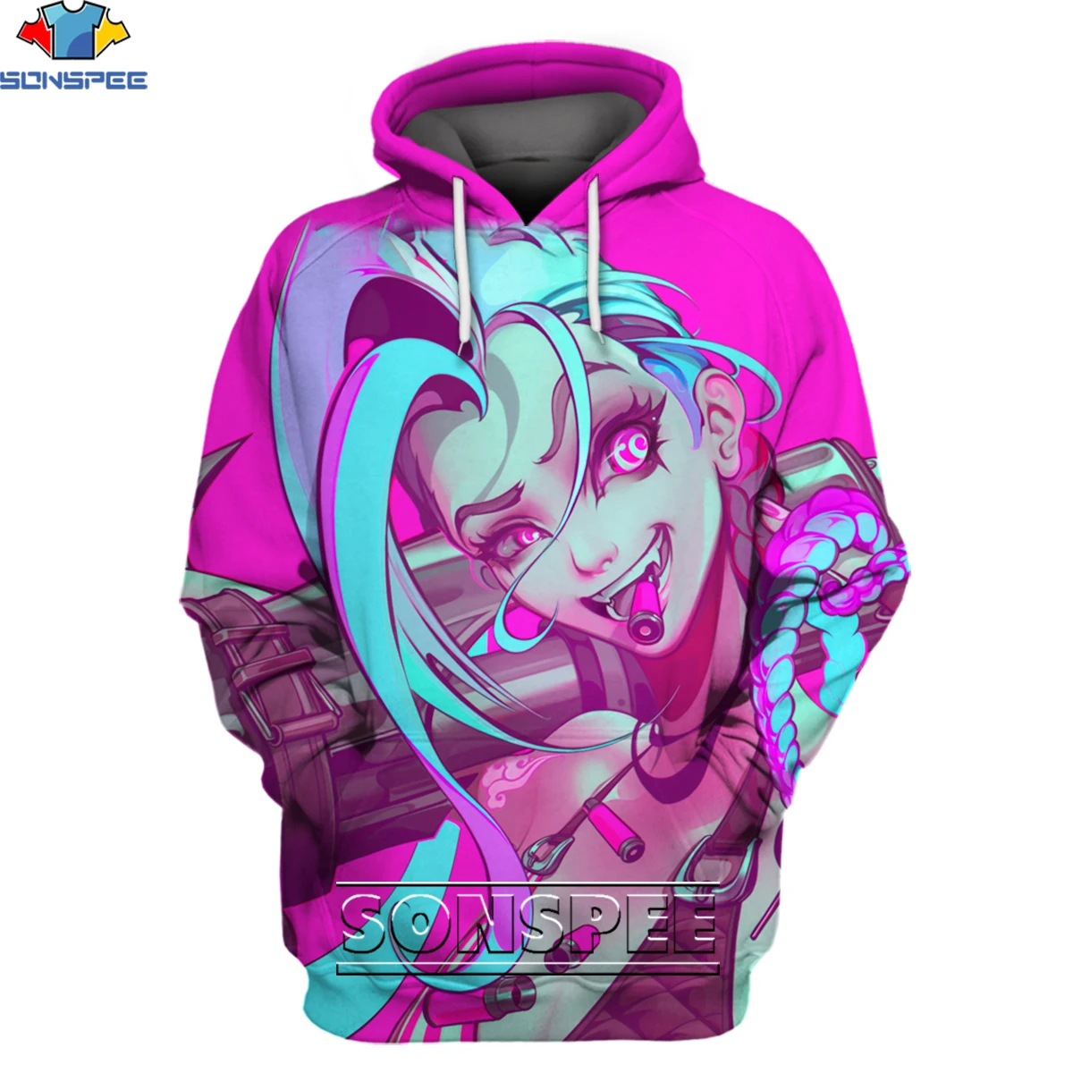 

SONSPEE League of Legends Arcane Hoodies 3D Men Women Classic Anime Game LOL Punk Pullover Jinx Tops Gaming Hero Clothing Sale