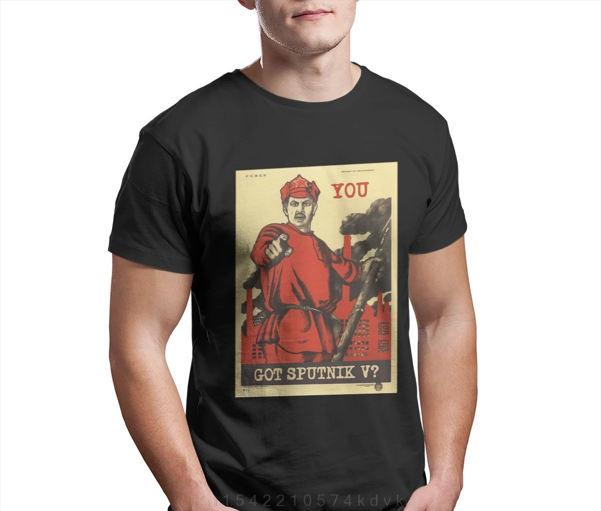 Новейшая футболка вакцины мем для мужчин вы получили спутник V круглый воротник