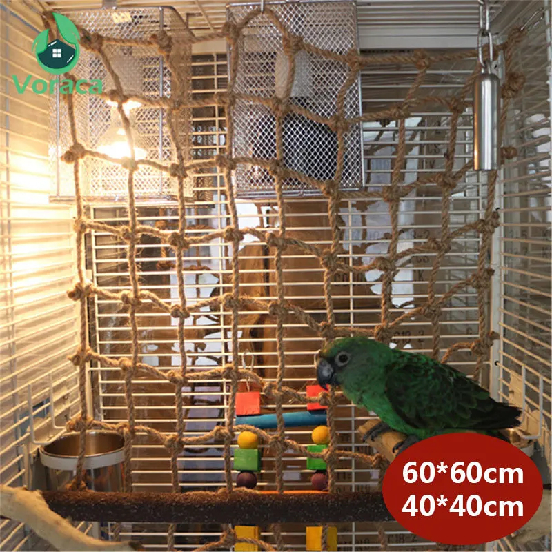 

4 Sizes Bird Climbing Net Hemp Rope Parrot Swing Play Rope Ladder Hanging Rope Stand Net Chew Toy with Buckles Play Gym Toys