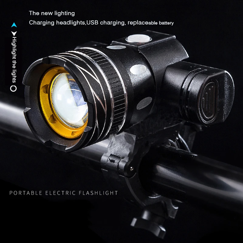 

Bicycle Headlight Waterproof Detachable Adjustable Bicycle Lighting Accessory Practical Durable Fast Charging Bicycle Light