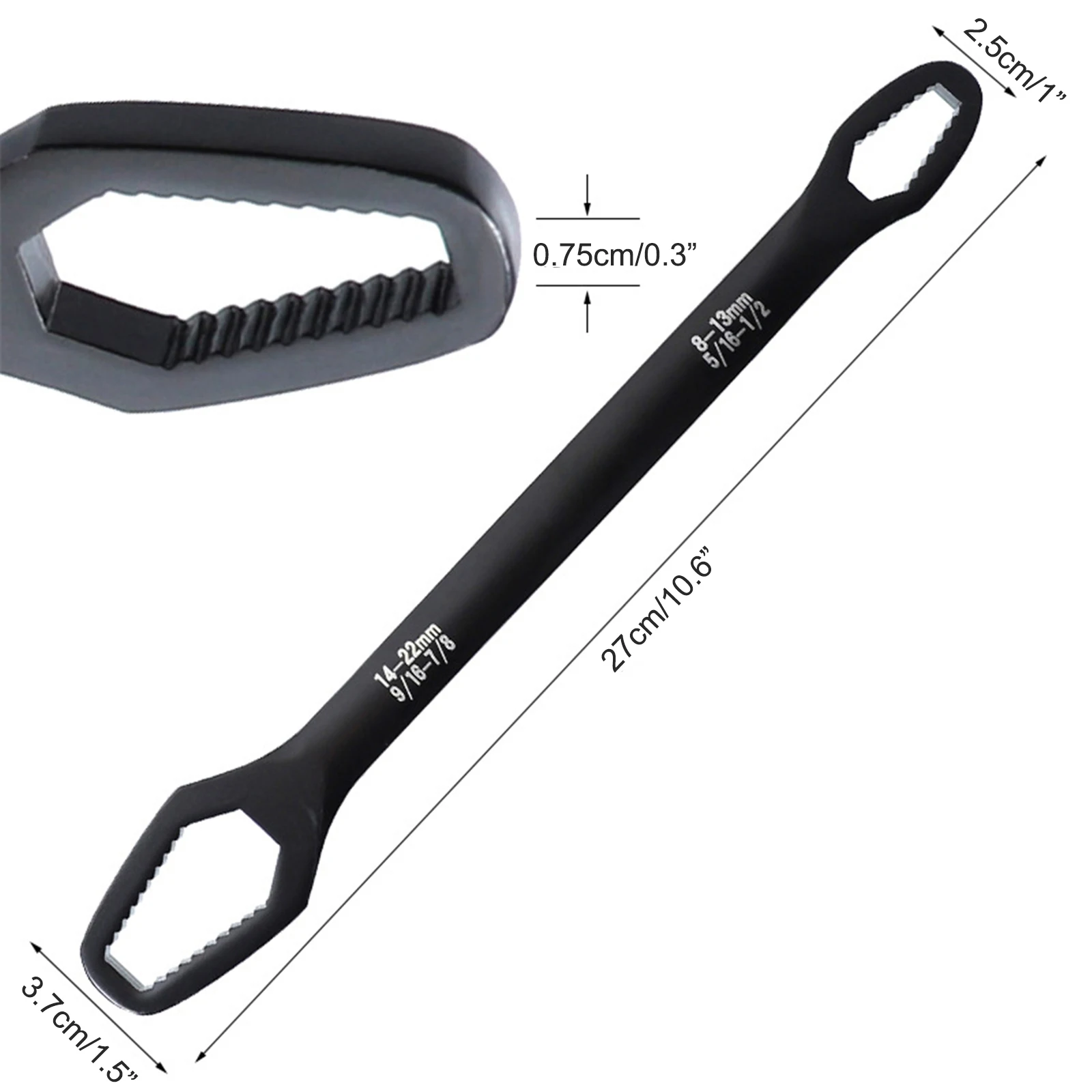 

Screw Nuts Wrenches Repair Tools Chrome-vanadium Steel 8-22mm Double-Heade Double Ended Black Silver Universal Spanner
